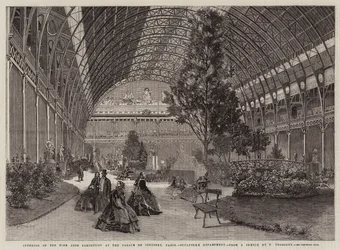 Interior de la Exposición de Bellas Artes en el Palacio de la Industria, París